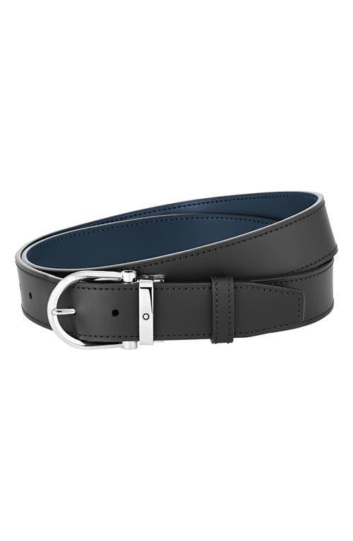 Mens Horseshoe Leather Stainless Steel Belt Product Image