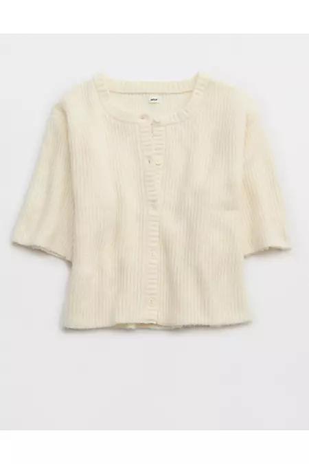 Aerie Unreal Short Sleeve Cardigan Women's Product Image