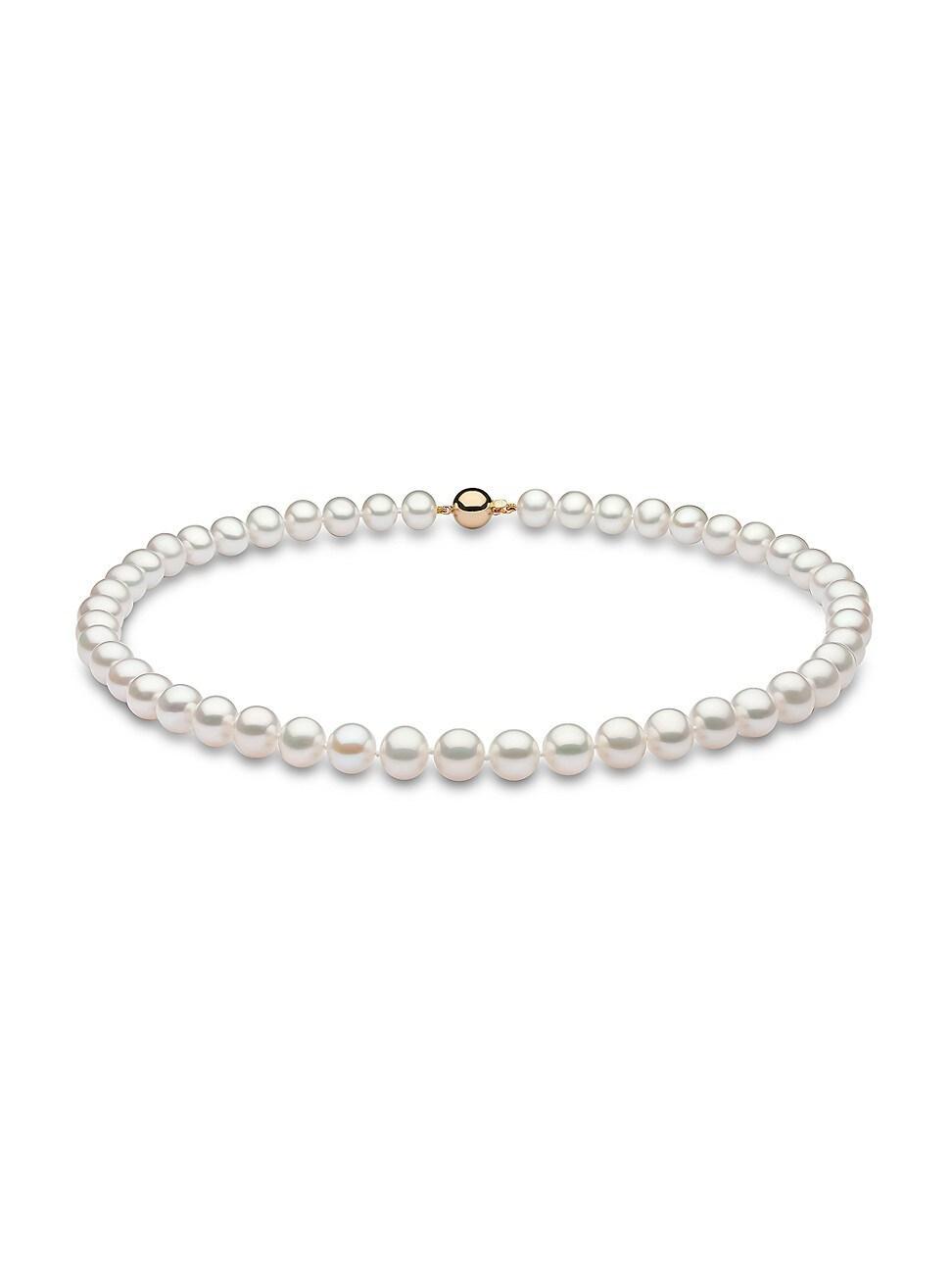 Womens 14K Yellow Gold & 8.5-9MM Cultured Freshwater Pearl Necklace Product Image