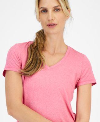 Id Ideology Womens Essentials V-Neck T-Shirt, Pack of 3, Created for Macys - Pink/white Product Image