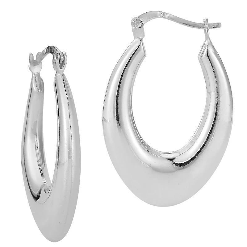 Sunkissed Sterling Silver Graduated Hoop Earrings, Womens, Silver Tone Product Image