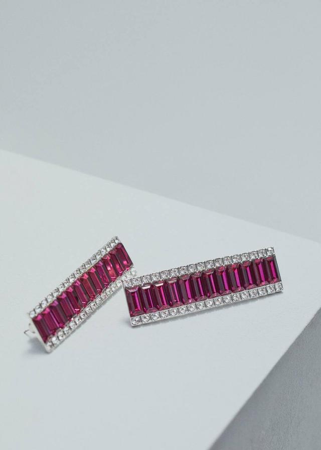 MANGO - Long crystal earrings - One size - Women Product Image