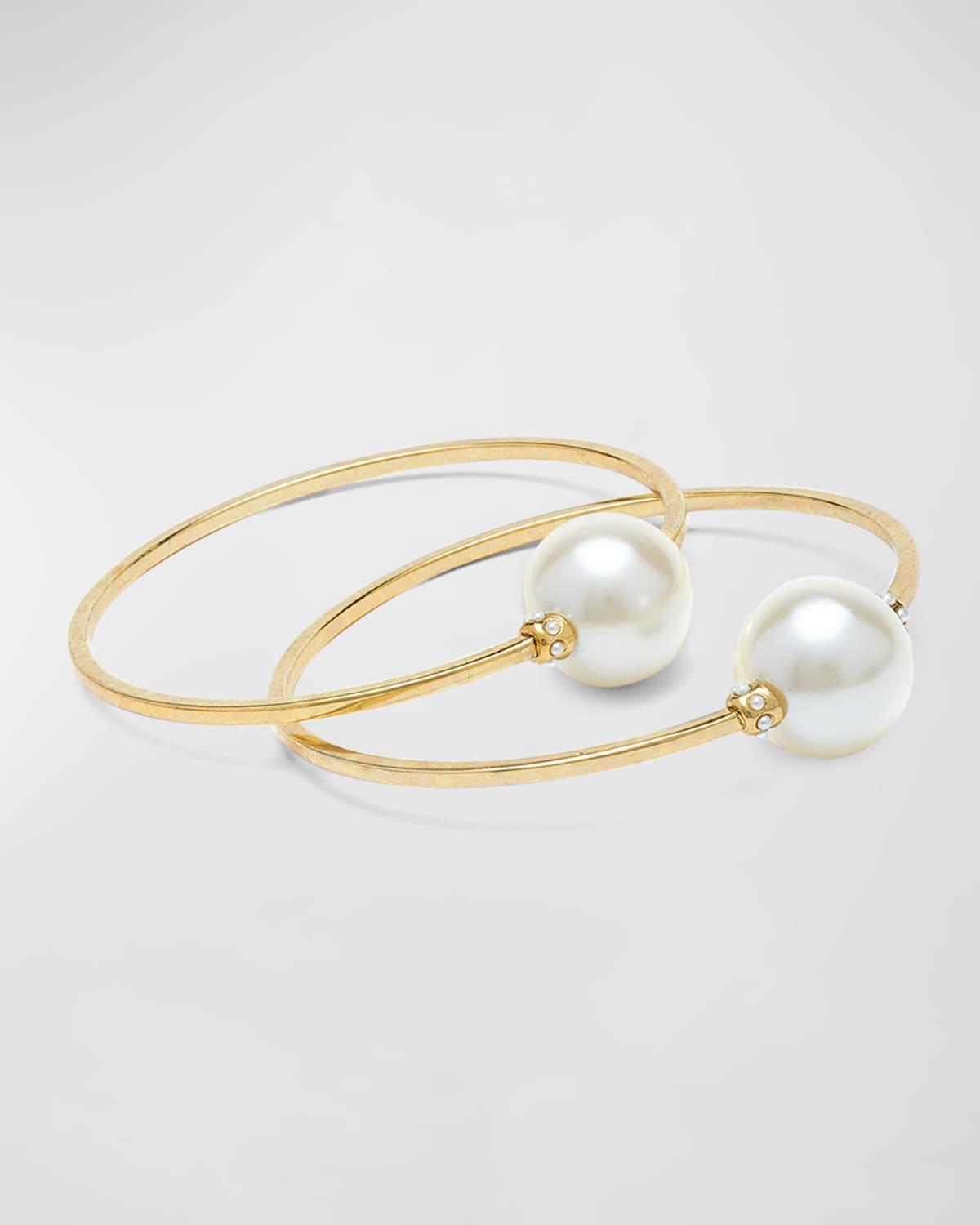 Rolling Pearly Bangles, Set of 2 Product Image