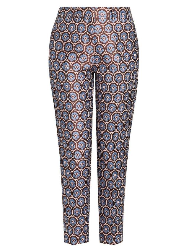 Womens Floral Brocade Slim-Fit Trousers Product Image