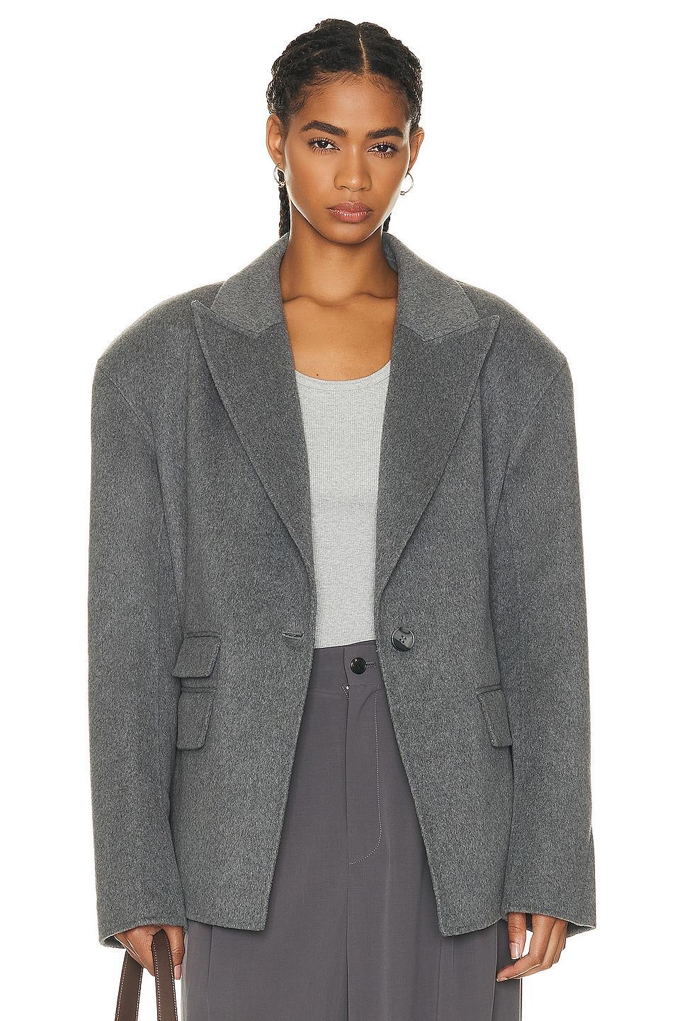 GRLFRND The Big Winter Blazer in Grey Product Image