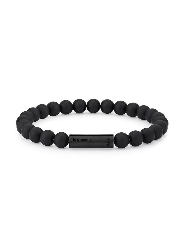 Mens Unisex 28G Brushed Ceramic, Titanium & Stainless Steel Beaded Bracelet Product Image