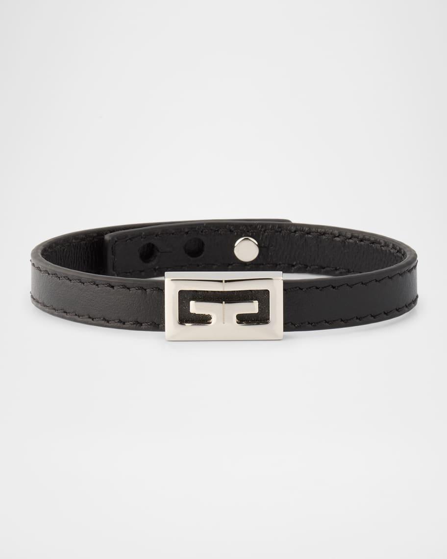 Men's 2G Silvery Leather Bracelet Product Image