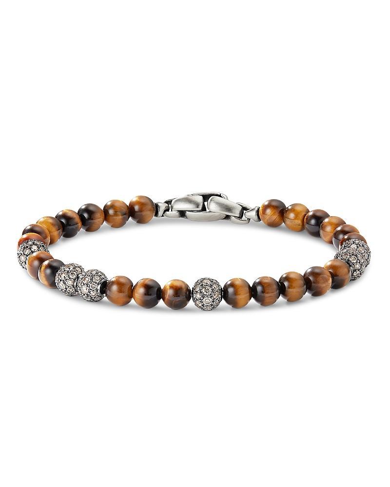 Mens Spiritual Beads Bracelet in Sterling Silver Product Image