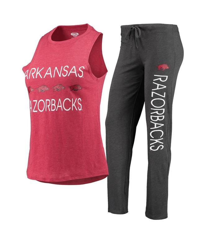 Womens Concepts Sport Charcoal/Cardinal Arkansas Razorbacks Tank Top & Pants Sleep Set Product Image