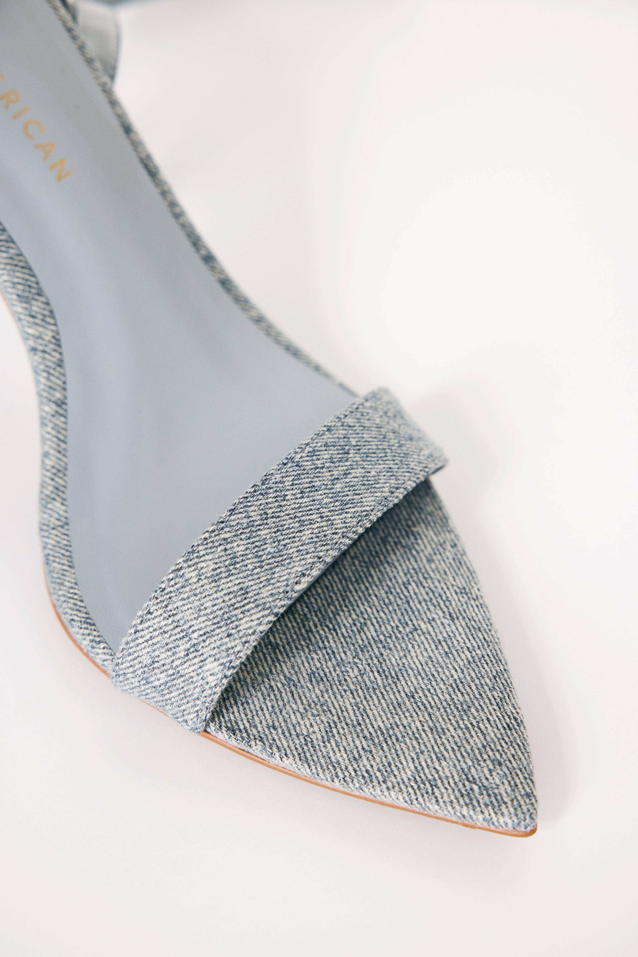 BARELY THERE STRAP HEEL | INDIGO002 Product Image