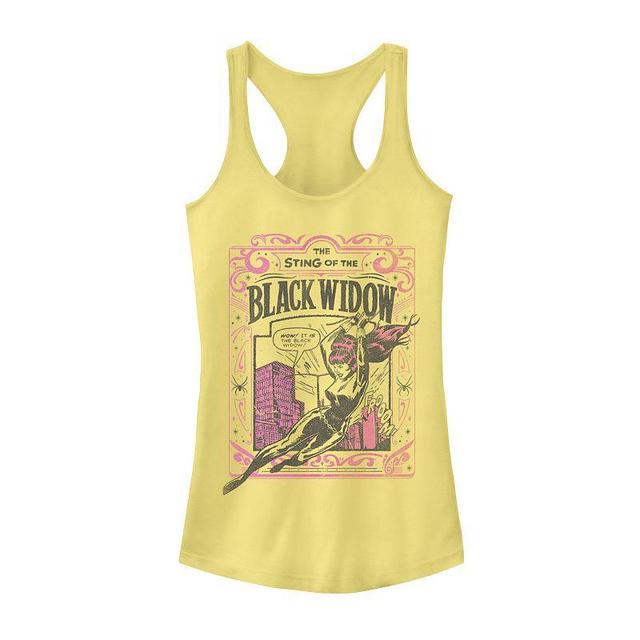 Juniors Marvel The Sting Of The Black Widow Comic Cover Tank Top, Girls Product Image