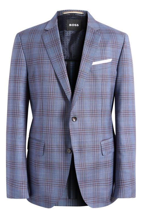 HUGO BOSS Boss Hutson Plaid Wool Sport Coat In Open Bu Product Image