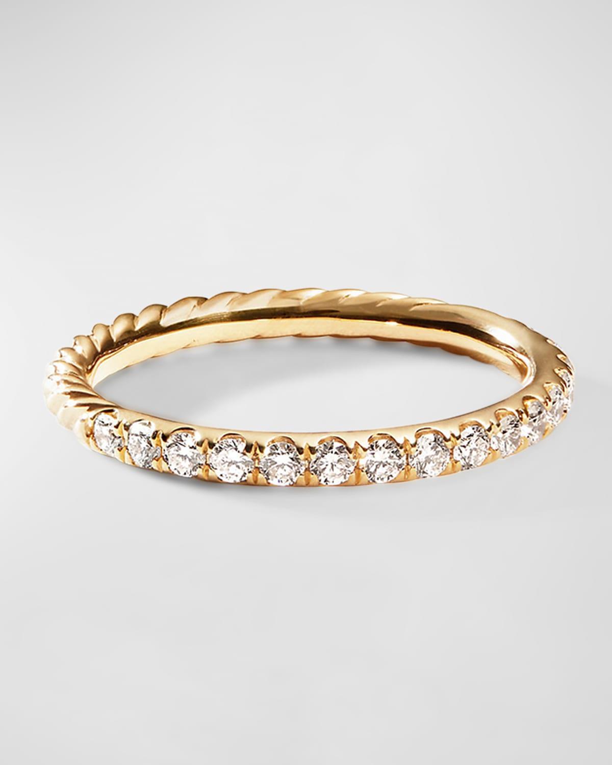 Womens 18K Yellow Gold Diamond Cable Band Ring - Size 8 Product Image