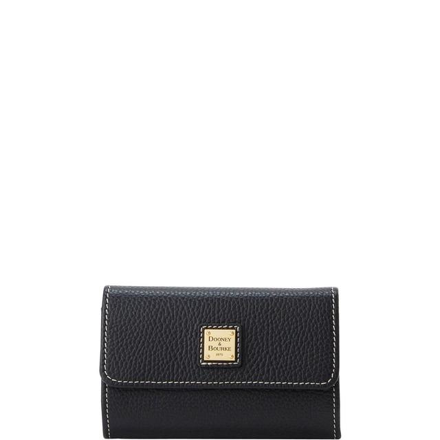 Dooney & Bourke Womens Lucca Leather Flap Wallet in Black Product Image