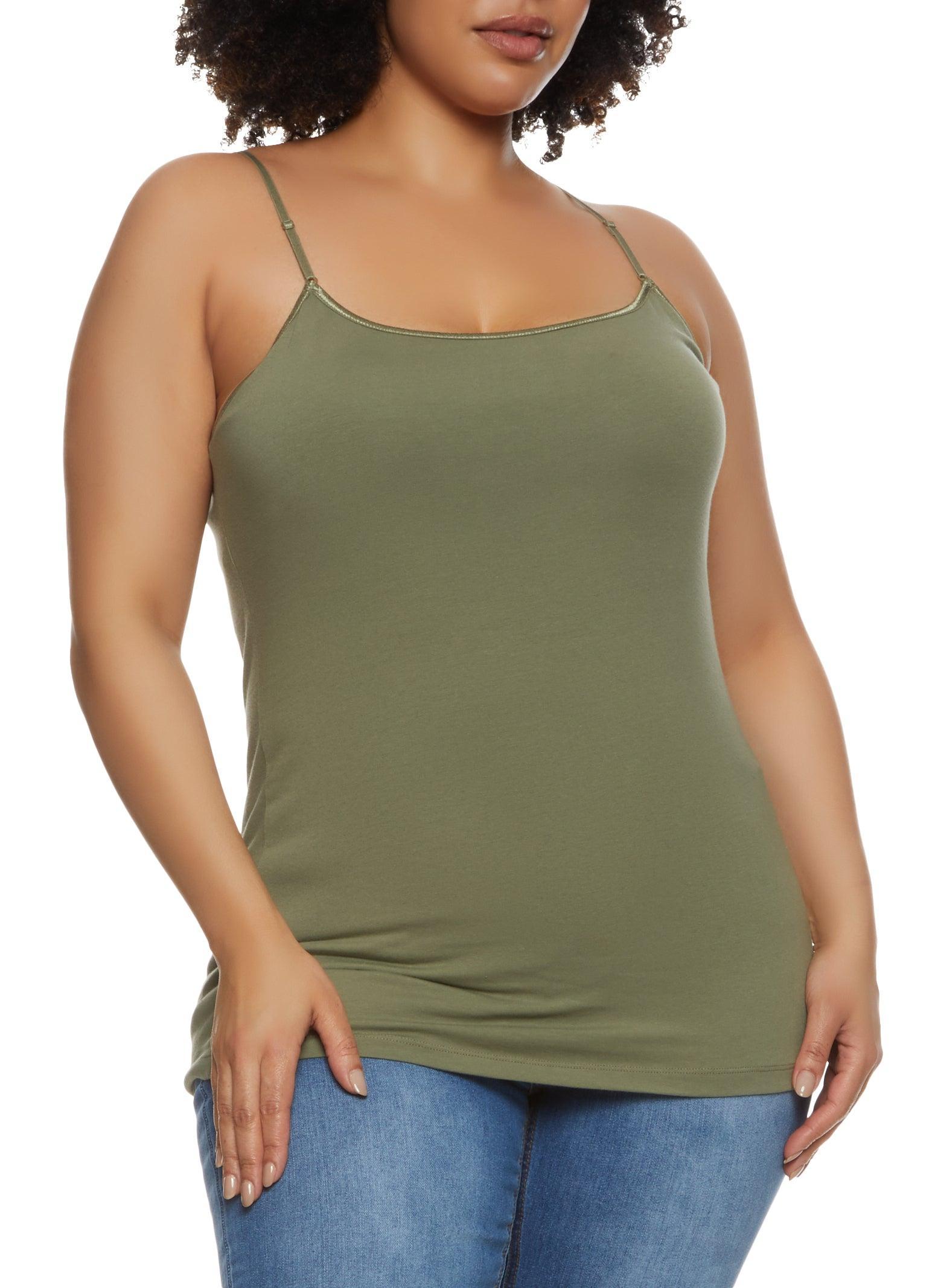 Womens Plus Size Basic Cotton Scoop Neck Cami Product Image