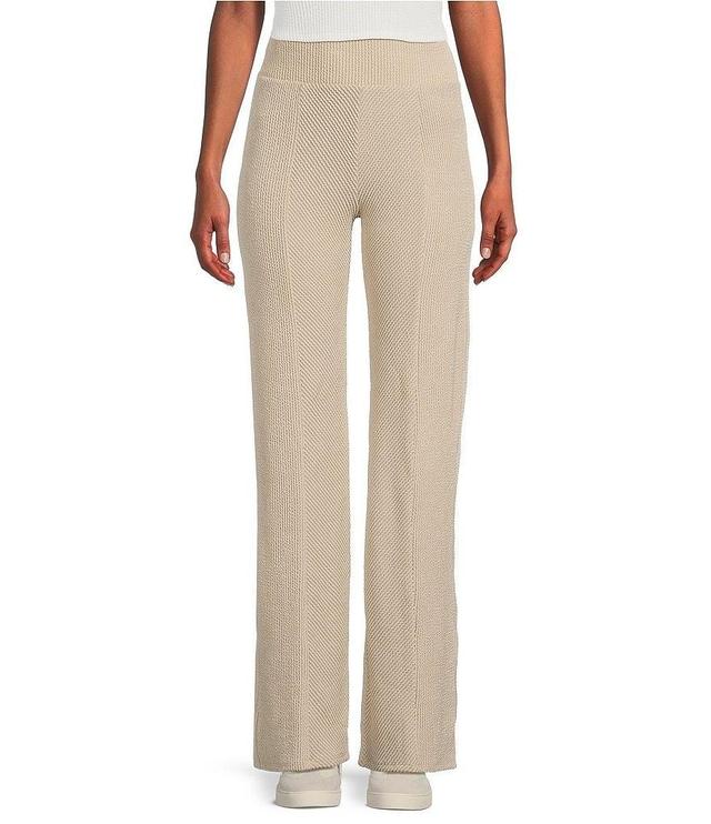 Moa Moa High Rise Coordinating Rib Knit Flare Pants Product Image