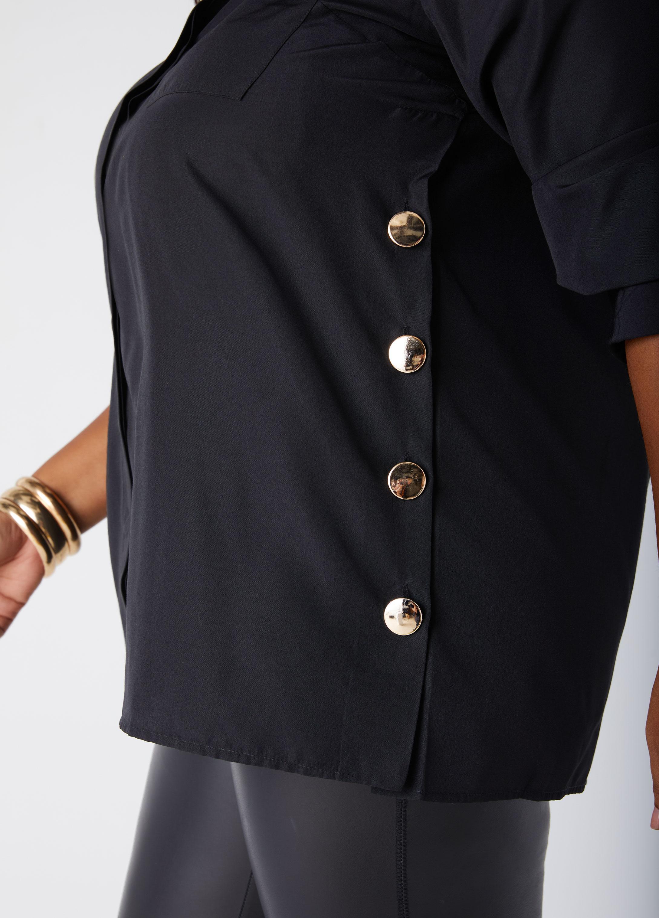 Button Detailed Poplin Shirt Product Image