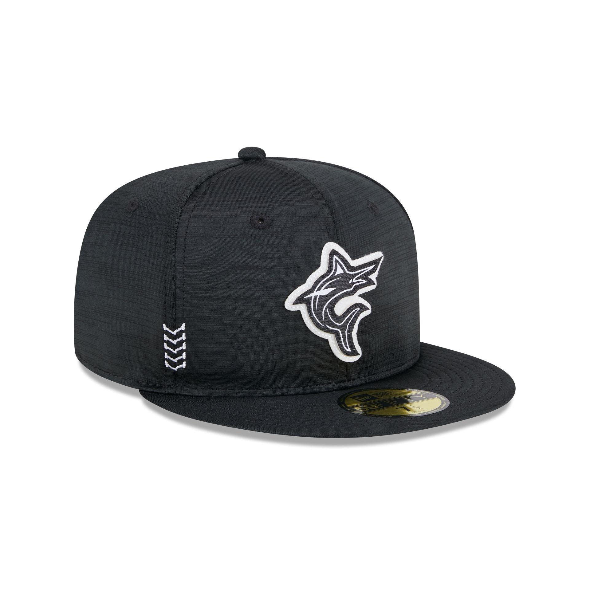 Miami Marlins 2024 Clubhouse Black 59FIFTY Fitted Hat Male Product Image