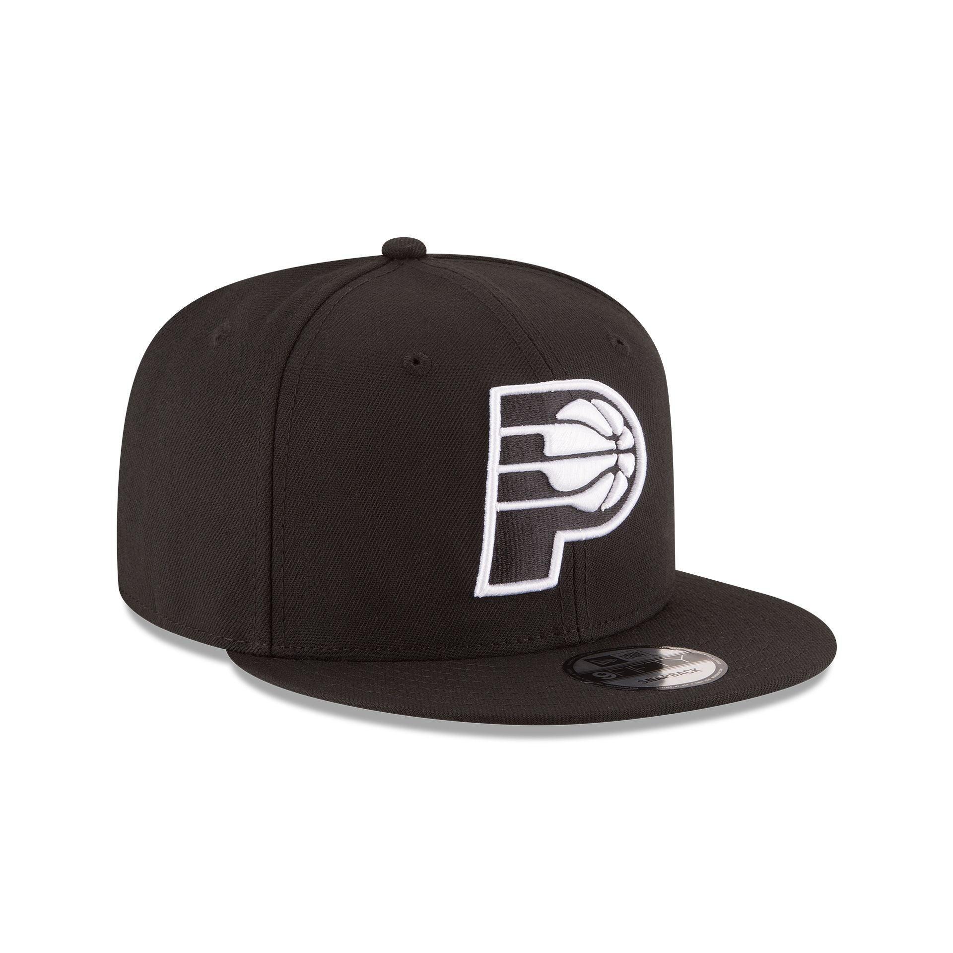 Indiana Pacers Basic Black & White 9FIFTY Snapback Hat Male Product Image