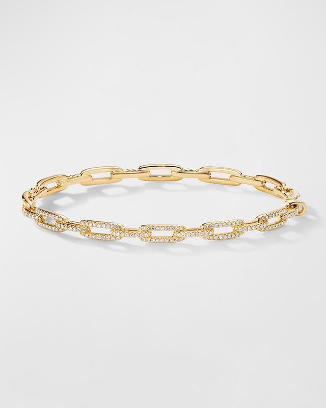 Womens Stax Chain Link Bracelet with Diamonds in 18K Yellow Gold/4mm Product Image