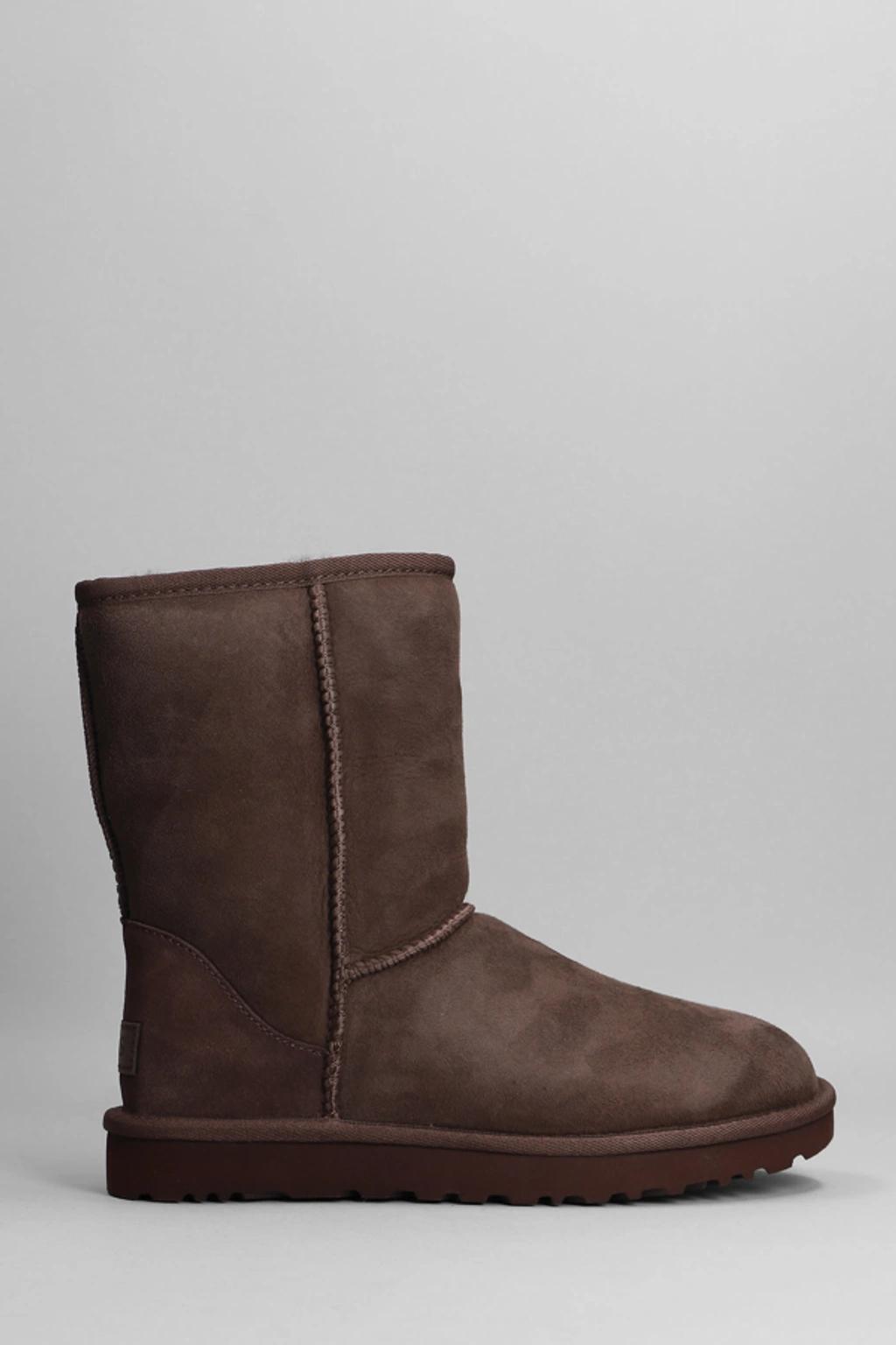 Classic Short Ii High Heels Ankle Boots In Brown Suede In Burnt Cedar Product Image