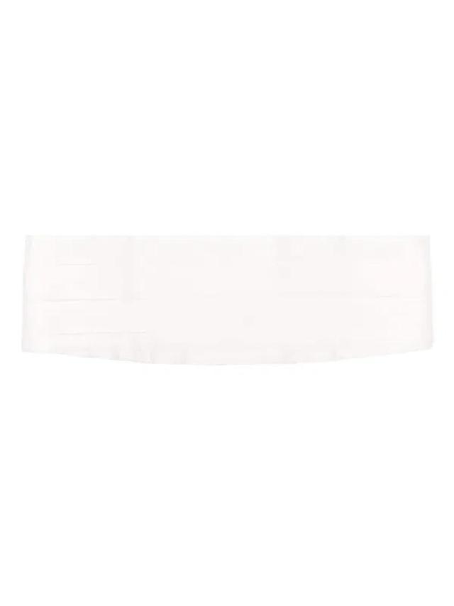 Pleated Satin Belt In Beige Product Image