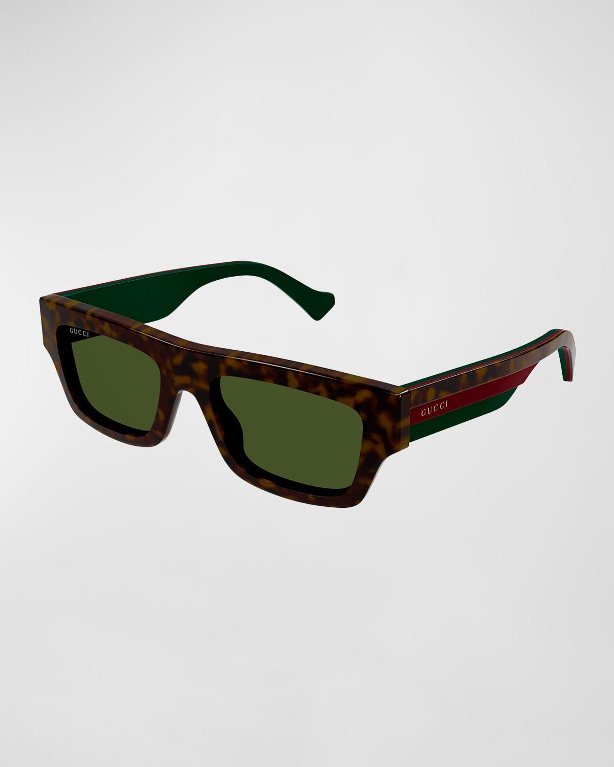 Mens Rectangle Acetate Sunglasses with Logo Product Image