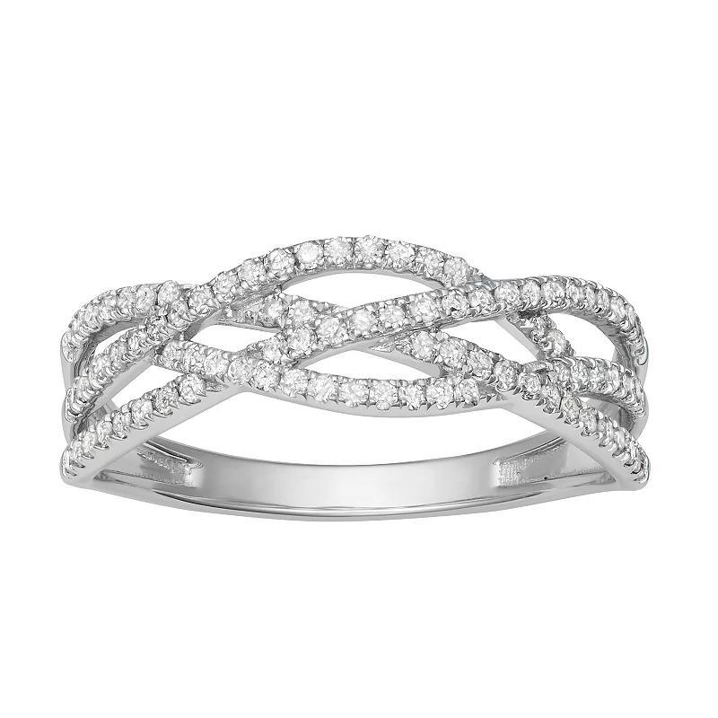 HDI 1/3 Carat T.W. Diamond Band, Womens 10k White Gold Product Image