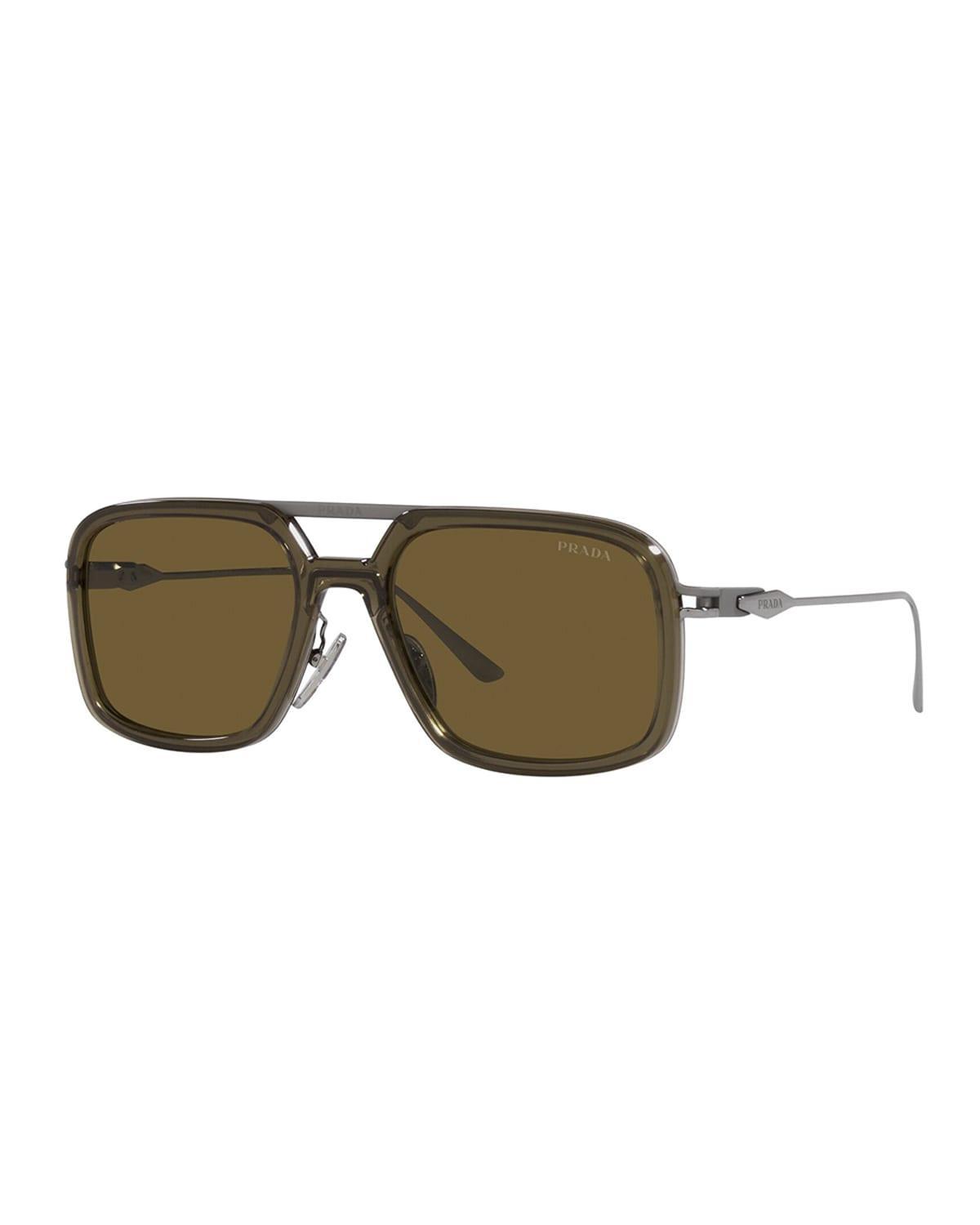 Mens Double-Bridge Rectangle Sunglasses Product Image