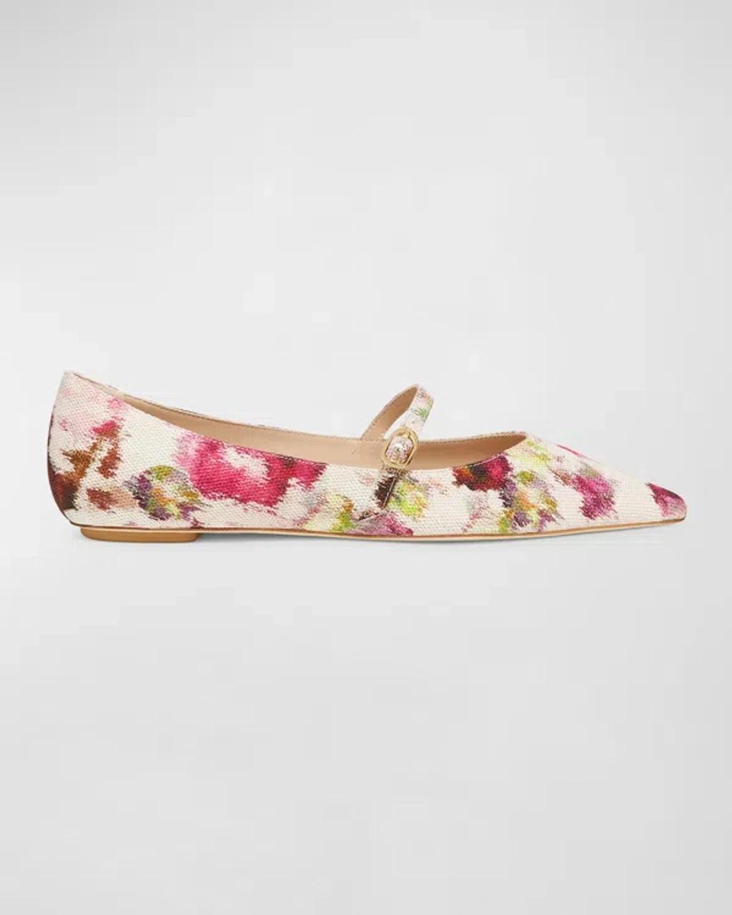 Emilia Abstract Mary Jane Ballerina Flats In Neutrals Product Image