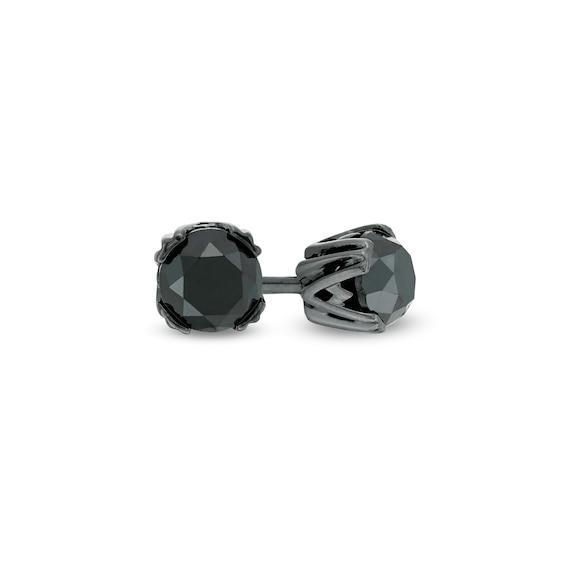 Vera Wang Men 1 CT. T.w. Black Diamond Solitaire Stud Earrings in Sterling Silver with Black Ruthenium Product Image