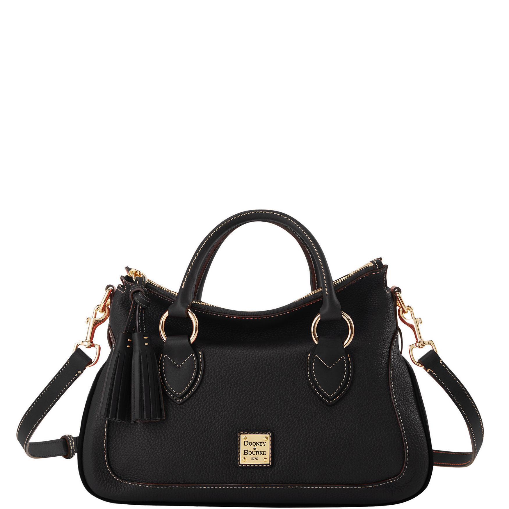 Dooney & Bourke Womens Pebble Grain Leather Satchel Bag in Black Product Image