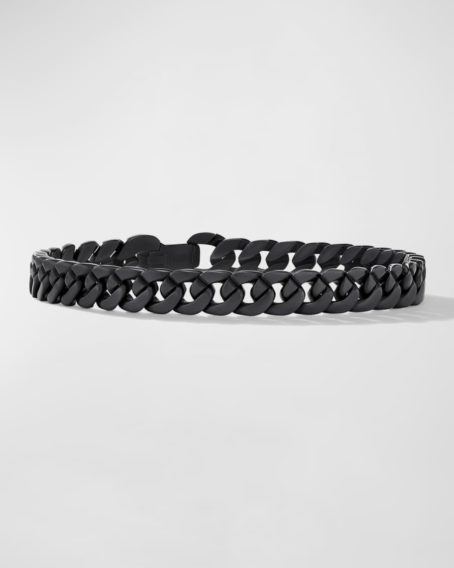 Mens Curb Chain Bracelet in Black Titanium, 8mm Product Image