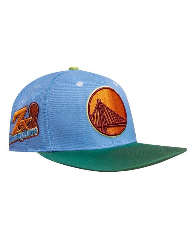 Mens Pro Standard Light Blue Golden State Warriors Retro Program 2-Tone Snapback Hat - Light Blue Product Image