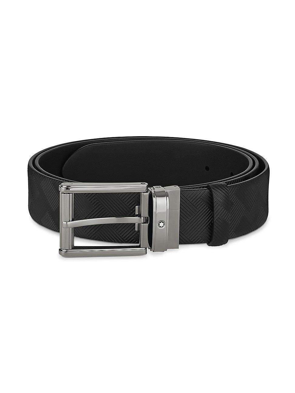 Mens Branded Buckle Leather Belt Product Image