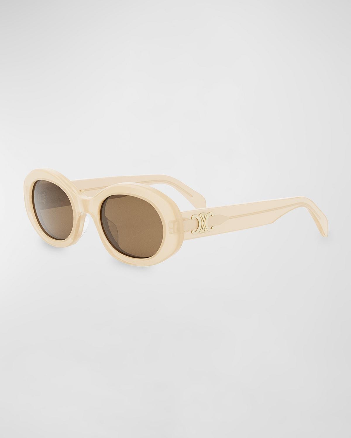 Men's Triomphe Acetate Oval Sunglasses Product Image