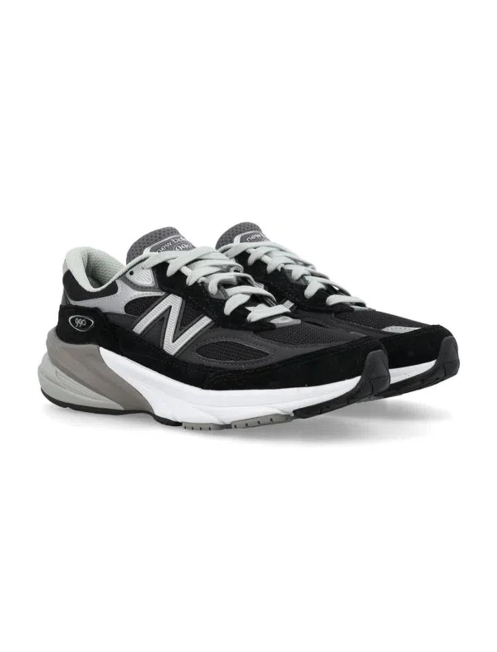 NEW BALANCE Black 990v6 Low-top Leather Sneakers In Multicolour Product Image