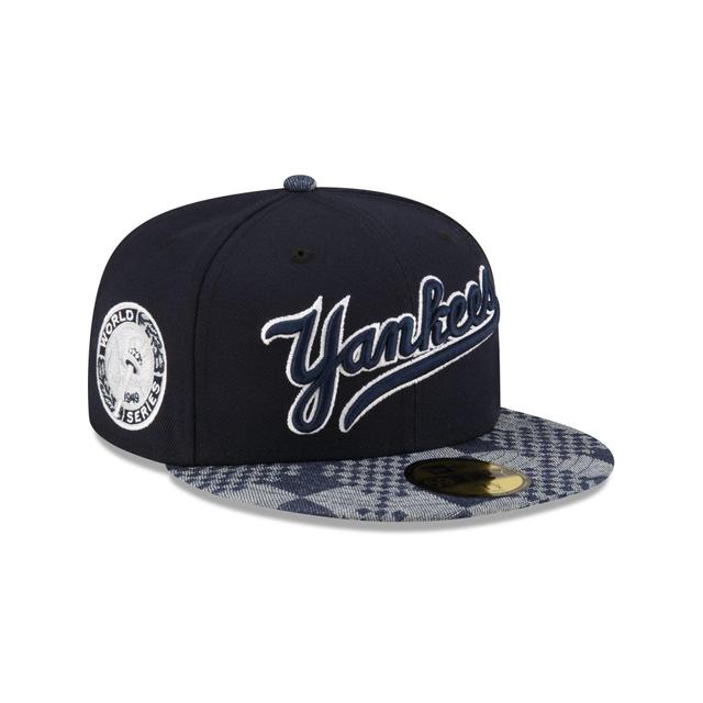 New York Yankees Pattern Denim 59FIFTY Fitted Hat Male Product Image