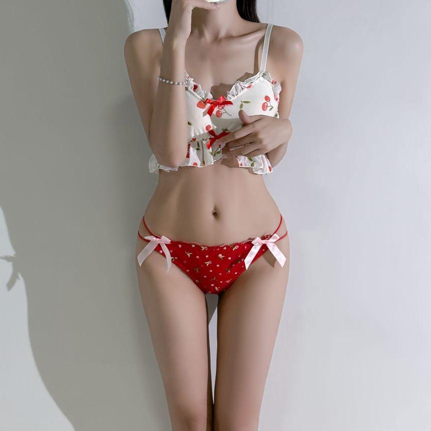 Lace Bow Low-Rise Panties Product Image