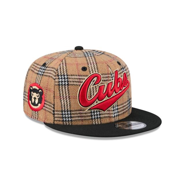 Chicago Cubs Tan Tartan 9FIFTY Snapback Hat Male Product Image