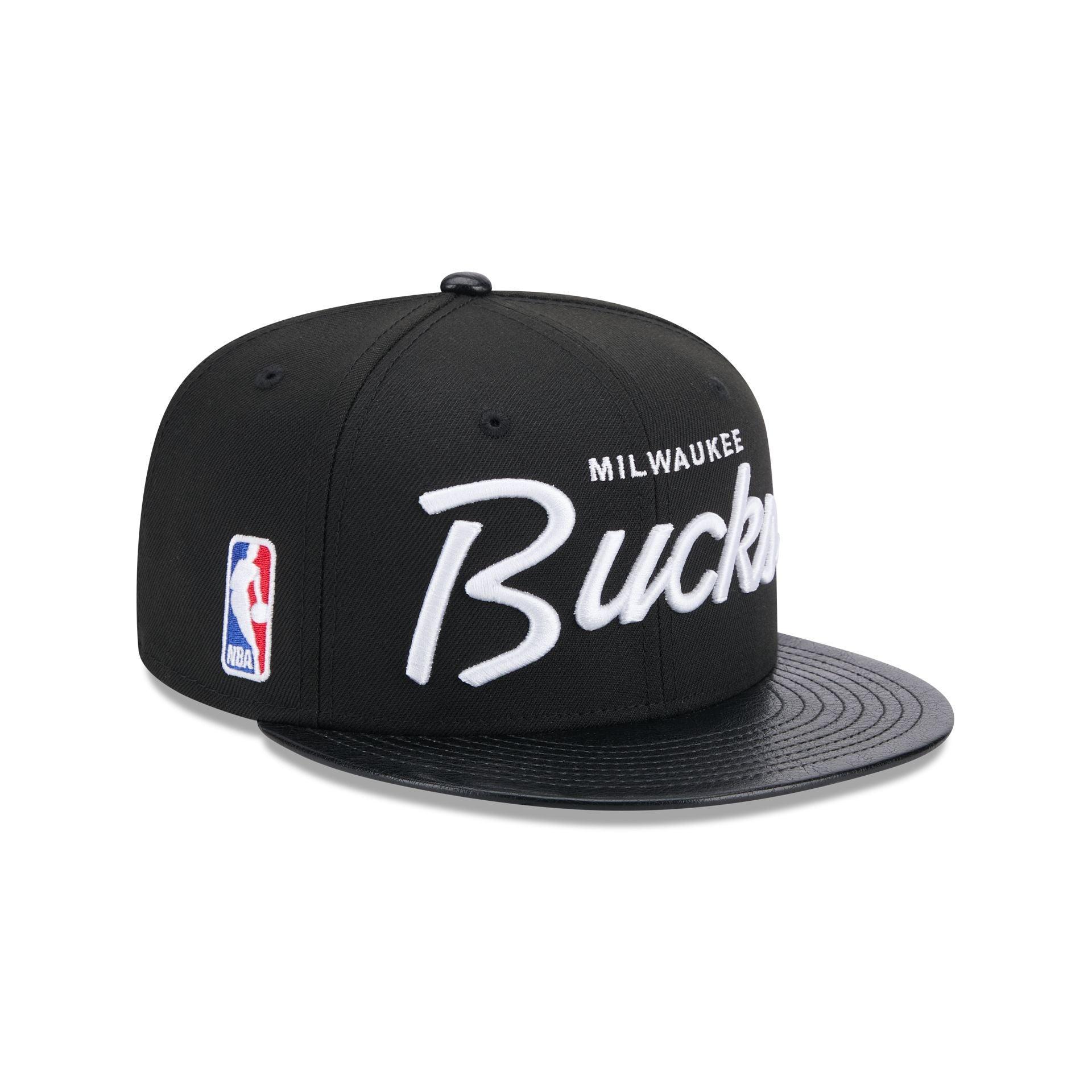 Milwaukee Bucks Faux Leather Visor 9FIFTY Snapback Hat Male Product Image