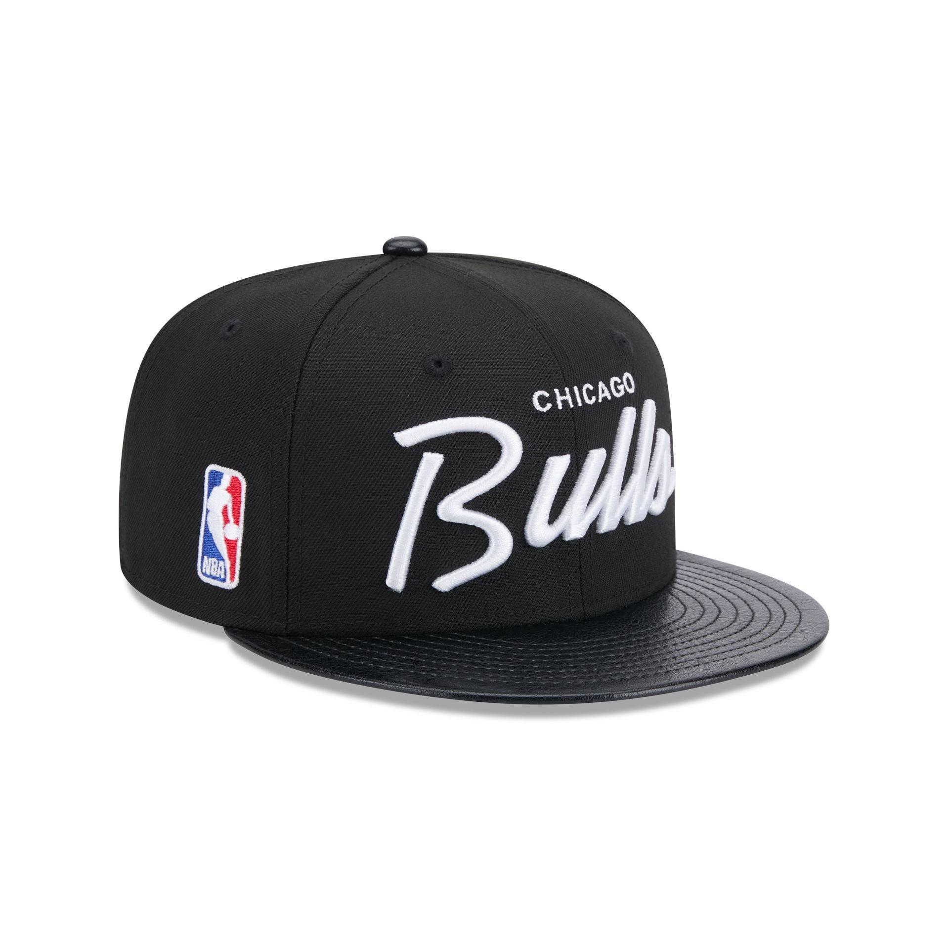 Chicago Bulls Faux Leather Visor 9FIFTY Snapback Hat Male Product Image