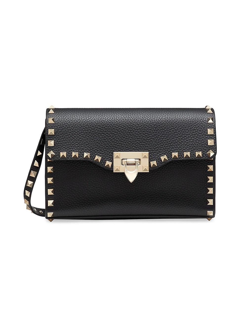 Womens Small Rockstud Grainy Calfskin Crossbody Bag Product Image