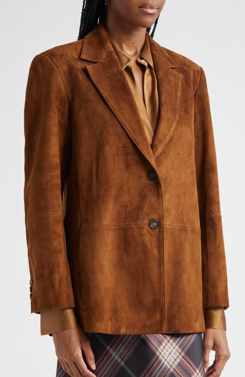 Suede Blazer In Almond Product Image