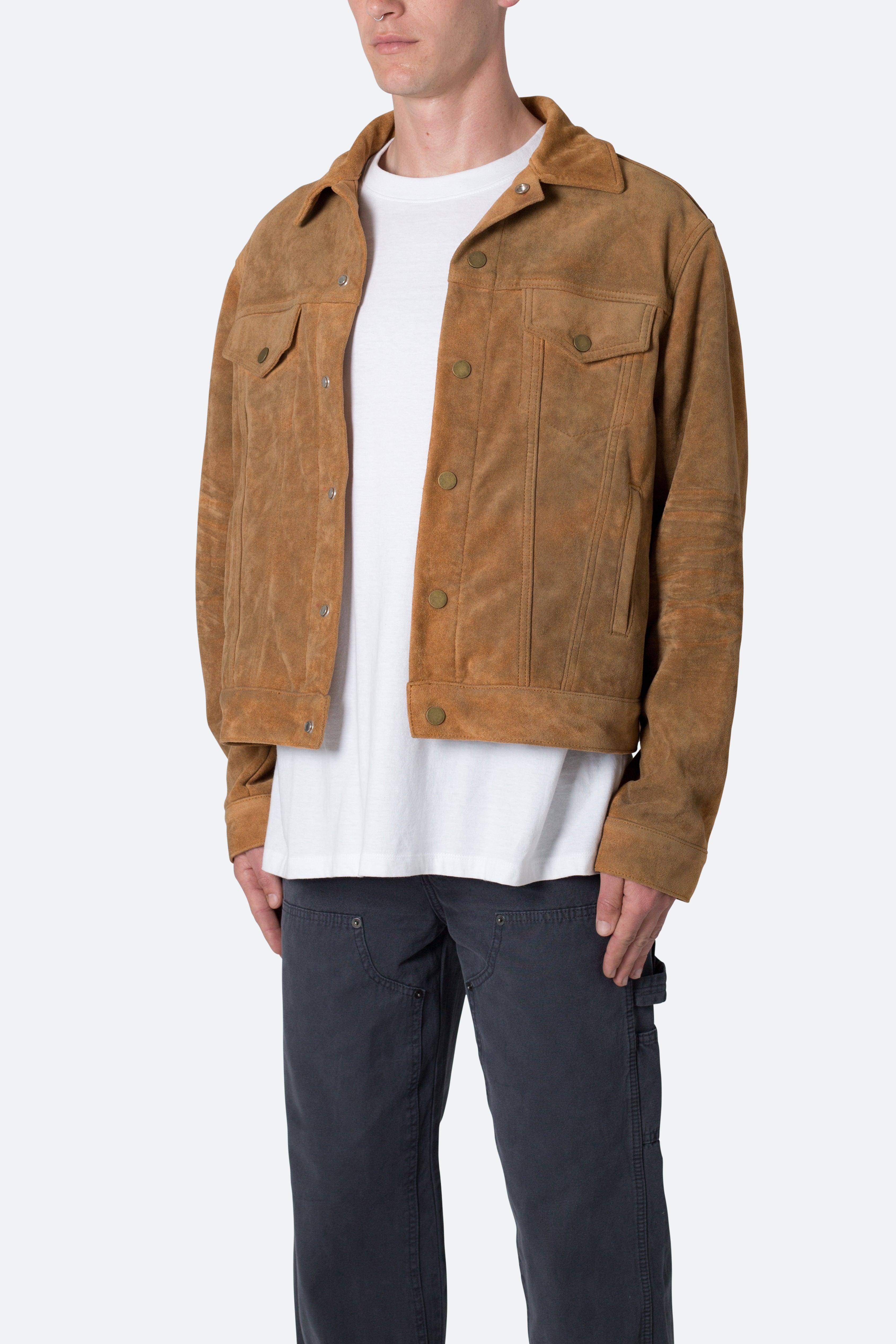 Suede Trucker Jacket - Brown Product Image