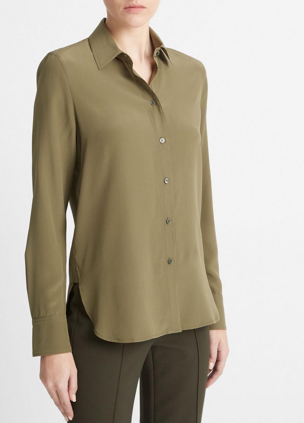 Stretch-Silk Slim-Fit Blouse Product Image