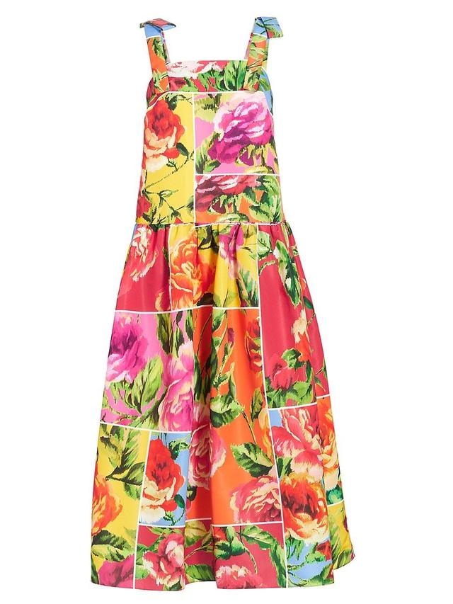 Womens Windowed Floral Bow-Strap Cocktail Dress Product Image