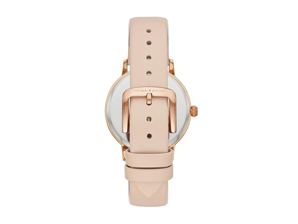 kate spade new york Womens Metro Vachetta Leather Strap Watch 34mm KSW1403 - Rose Gold Product Image