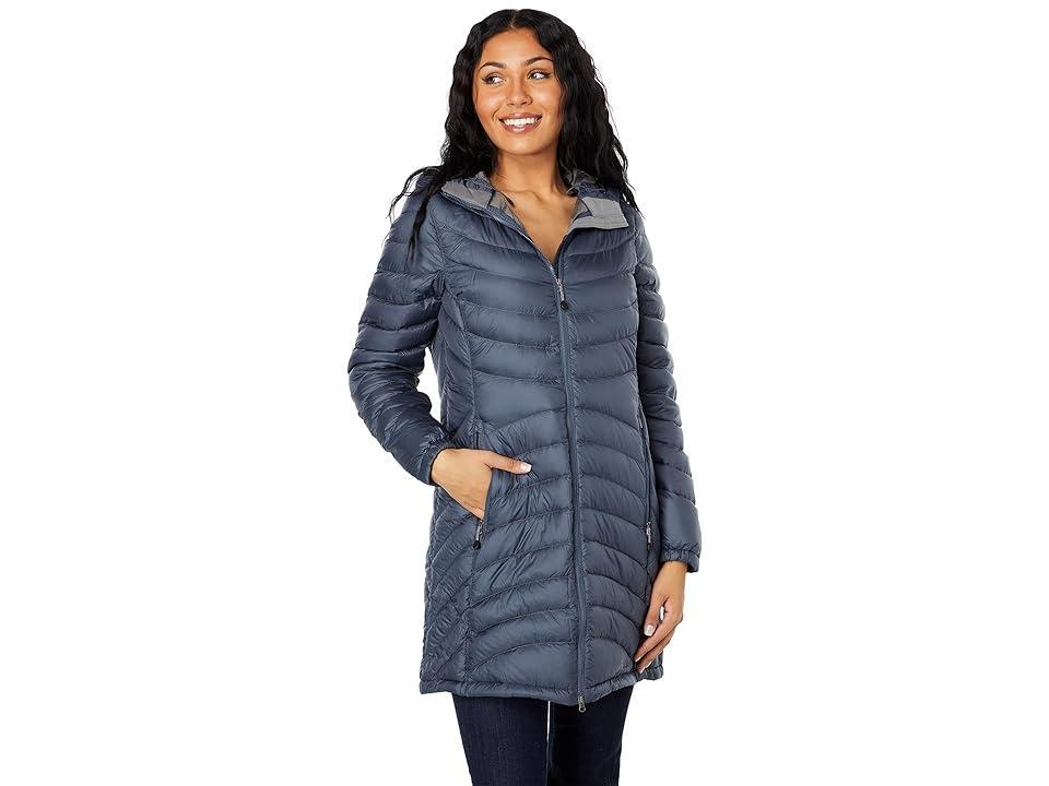 L.L.Bean Ultralight 850 Down Hooded Coat (Gunmetal ) Women's Clothing Product Image