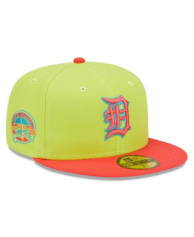 Mens New Era /Red Detroit Tigers Tiger Stadium Final Season Cyber Highlighter 59FIFTY Fitted Hat Product Image